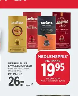 MENY MERRILD ELLER LAVAZZA KAPSLER tilbud