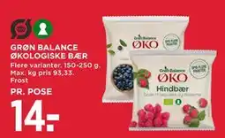 MENY GRØN BALANCE ØKOLOGISKE BÆR tilbud