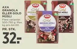 MENY AXA GRANOLA ELLER GOLD MÜSLI tilbud