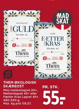 MENY THEM ØKOLOGISK SKÆREOST tilbud