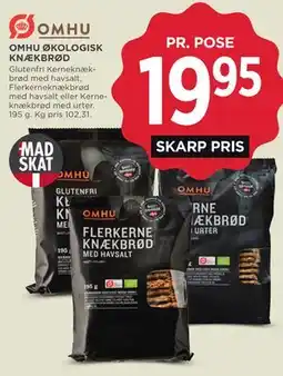 MENY OMHU ØKOLOGISK KNÆKBRØD tilbud