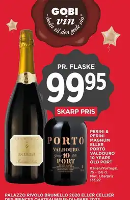 MENY PERINI & PERINI MAGNUM ELLER PORTO VALDOURO 10 YEARS OLD PORT tilbud