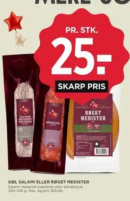 MENY GØL SALAMI ELLER RØGET MEDISTER tilbud