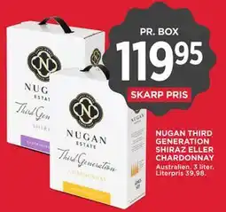 MENY NUGAN THIRD GENERATION SHIRAZ ELLER CHARDONNAY tilbud