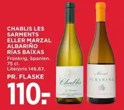 MENY CHABLIS LES SARMENTS ELLER MARZAL ALBARIÑO RÍAS BAÍXAS tilbud