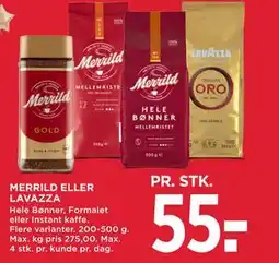 MENY MERRILD ELLER LAVAZZA tilbud