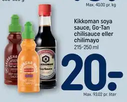 REMA 1000 Kikkoman soya sauce, Go-Tan chilisauce eller chilimayo tilbud