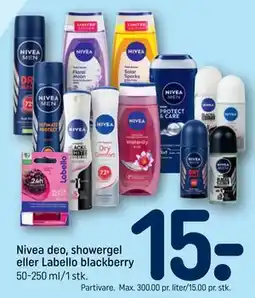REMA 1000 Nivea deo, showergel eller Labello blackberry tilbud