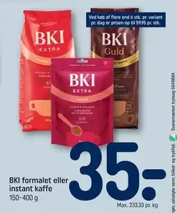 REMA 1000 BKI formalet eller instant kaffe tilbud