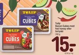 REMA 1000 Tulip Bacon Cubes med hot honey eller teriyaki tilbud