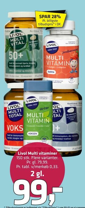 Fleggaard Livol Multi vitaminer tilbud