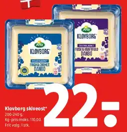 Coop 365 Klovborg skiveost tilbud