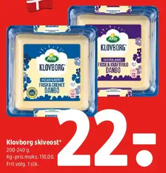 Coop 365 Klovborg skiveost tilbud