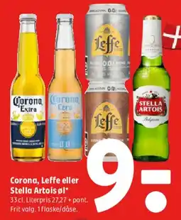 Coop 365 Corona, Leffe eller Stella Artois tilbud