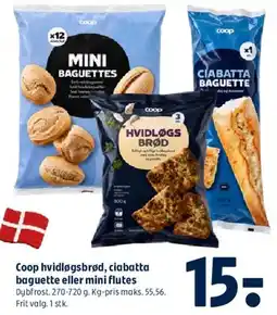 Coop 365 Coop hvidløgsbrød / ciabatta / mini baguettes tilbud
