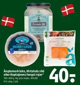 Coop 365 Änglamark laks / Hirtshals sild / Kaptajnens fangst rejer tilbud