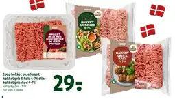 Coop 365 Coop hakket okse/grønt, hakket gris & kalv 4-7% eller hakket grisekød 4-7% tilbud
