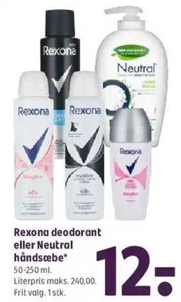 Coop 365 Rexona deodorant eller Neutral håndsæbe tilbud