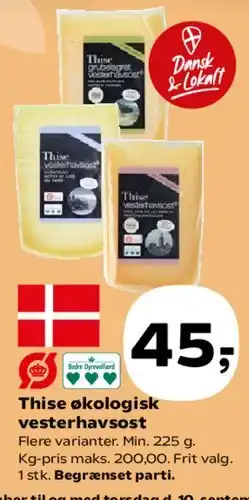 SuperBrugsen Thise økologisk vesterhavsost tilbud