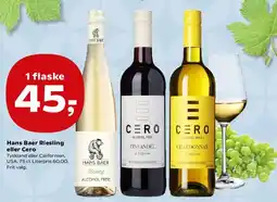 SuperBrugsen Hans Baer Riesling eller CERO tilbud