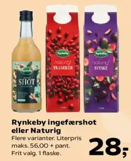 SuperBrugsen Rynkeby ingefærshot eller Naturig tilbud