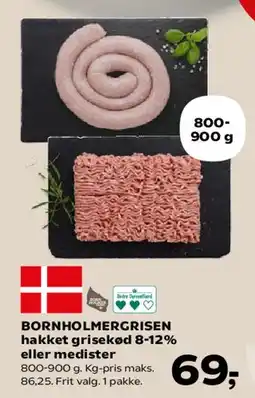 SuperBrugsen Bornholmergrisen hakket grisekød 8-12% eller medister tilbud