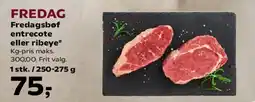SuperBrugsen Fredagsbøf (entrecote eller ribeye) tilbud