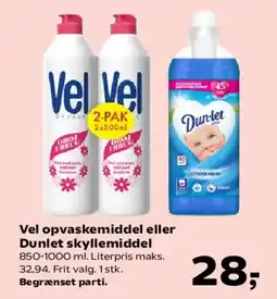 SuperBrugsen Vel opvaskemiddel eller Dunlet skyllemiddel tilbud