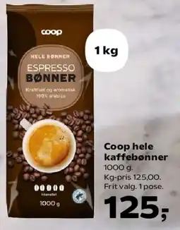 SuperBrugsen Coop hele kaffebønner tilbud