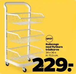 Netto Spot rullevogn med flytbare trådkurve tilbud