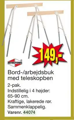 Harald Nyborg Bord-/arbejdsbuk med teleskopben tilbud
