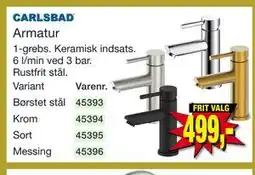 Harald Nyborg CARLSBAD Armatur tilbud