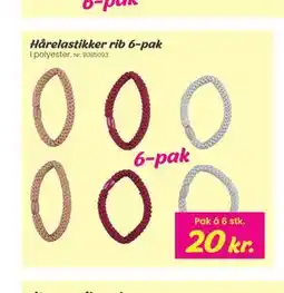 Hi five Hårelastikker rib 6-pak tilbud