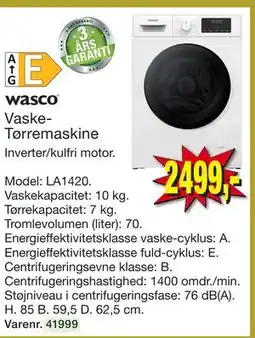 Harald Nyborg Wasco Vaske-Tørremaskine tilbud