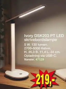 Harald Nyborg Ivory DSK203 PT LED skrivebordslampe tilbud