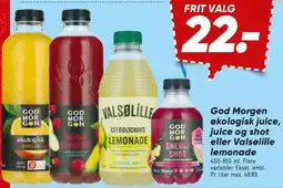 Bilka God Morgen juice, juice og shot eller Valsølille lemonade tilbud