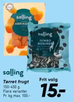 Bilka salling tørret frugt tilbud