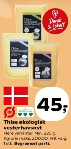 Kvickly Thise økologisk vesterhavsost tilbud