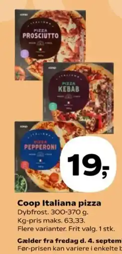 Kvickly Coop Italiana pizza tilbud