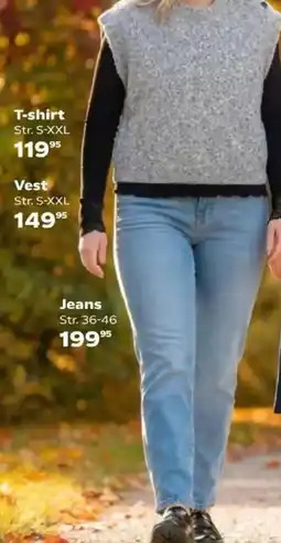Kvickly T-shirt Vest Jeans tilbud