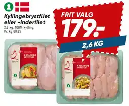 Bilka Danpa kyllingebrystfilet eller -inderfilet tilbud