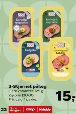 Kvickly 3-stjernet pålæg tilbud