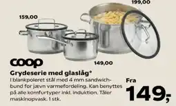 Kvickly Coop grydeserie med glaslåg tilbud