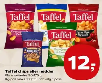 Kvickly Taffel chips eller nødder tilbud