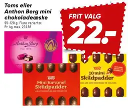 Bilka Toms eller Anthon Berg mini chokoladeæske tilbud