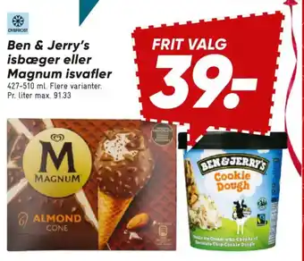 Bilka Ben & Jerry's isbæger eller Magnum isvafler tilbud