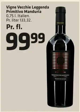 Fleggaard Vigne Vecchie Leggenda Primitivo Manduria tilbud