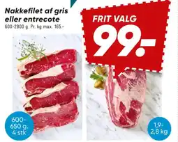 Bilka Nakkefilet af gris eller entrecote tilbud