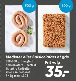 Bilka Medister eller Salsicciafars af gris tilbud