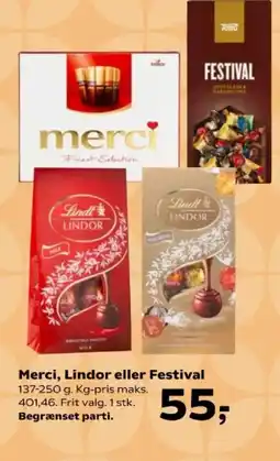 Kvickly Merci, Lindor eller Festival tilbud